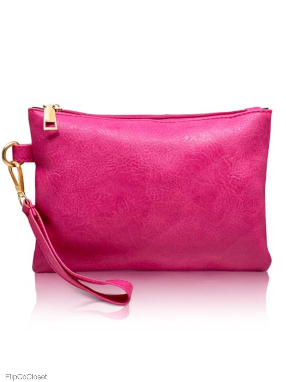 PU Leather Wristlet Clutch Wallet with Detachable Strap Small Zip Purse